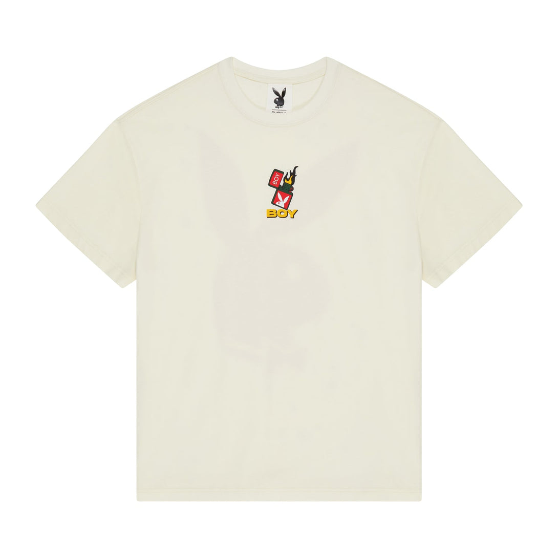 PLAYBOY X BOY LIGHT IT UP T-SHIRT - OFF WHITE