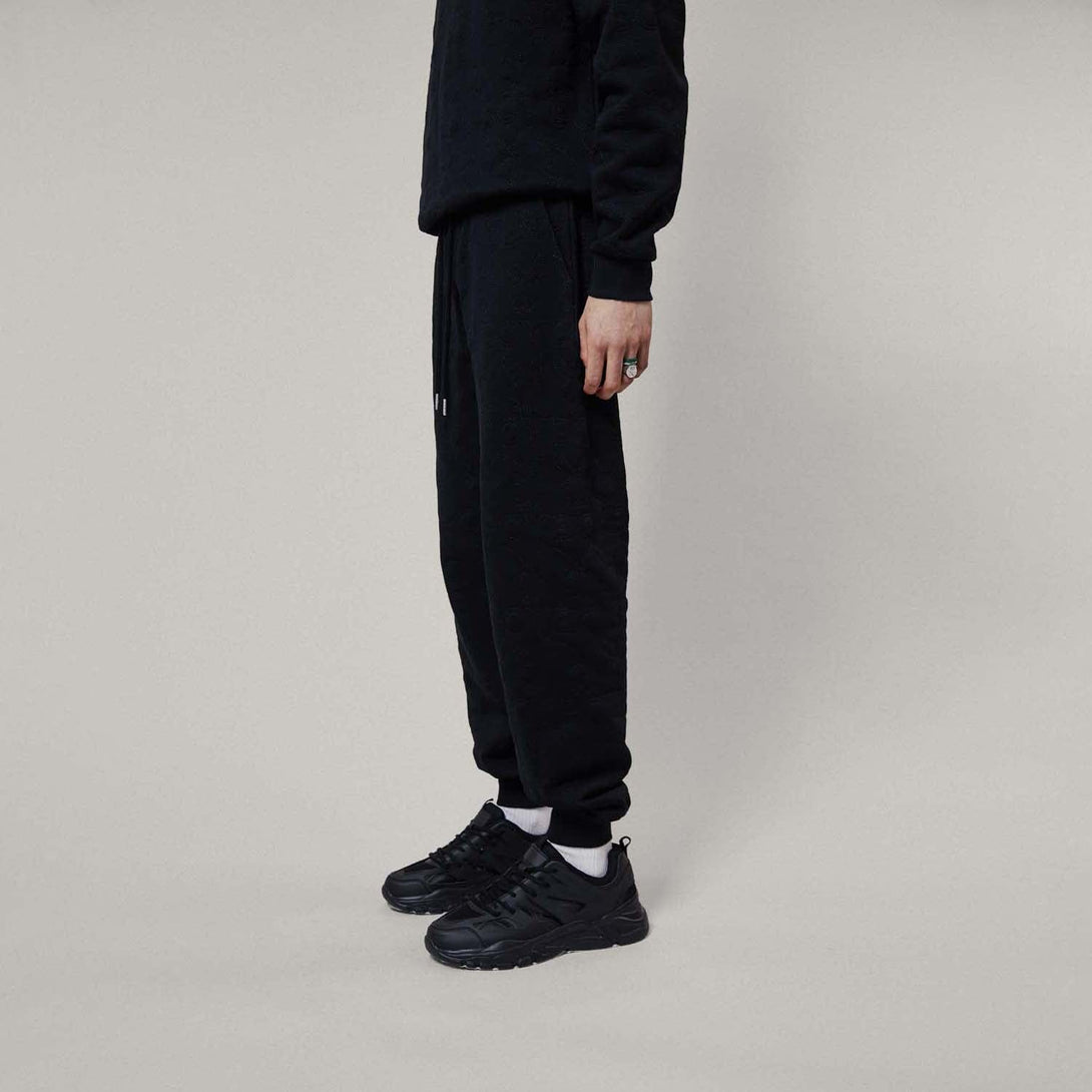 PLAYBOY X BOY QUILTED JOGGERS - BLACK