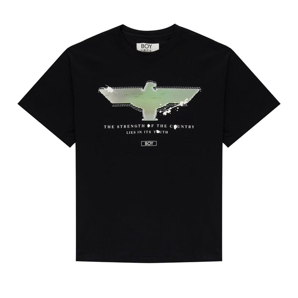 SPRAY PAINT EAGLE T-SHIRT - BLACK/GREEN