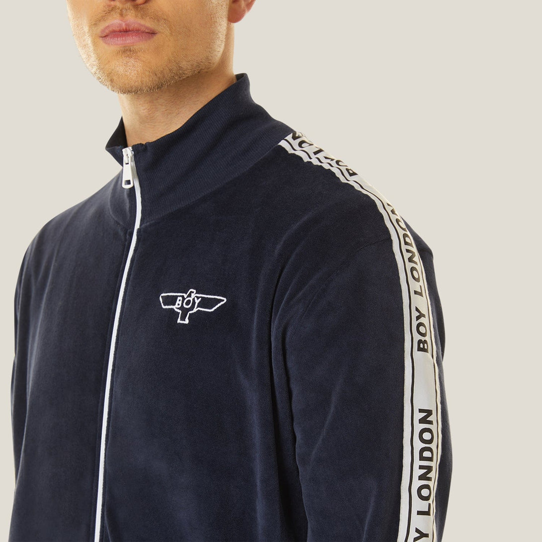 SWERVE TRACKSUIT TOP - NAVY (VELOUR)