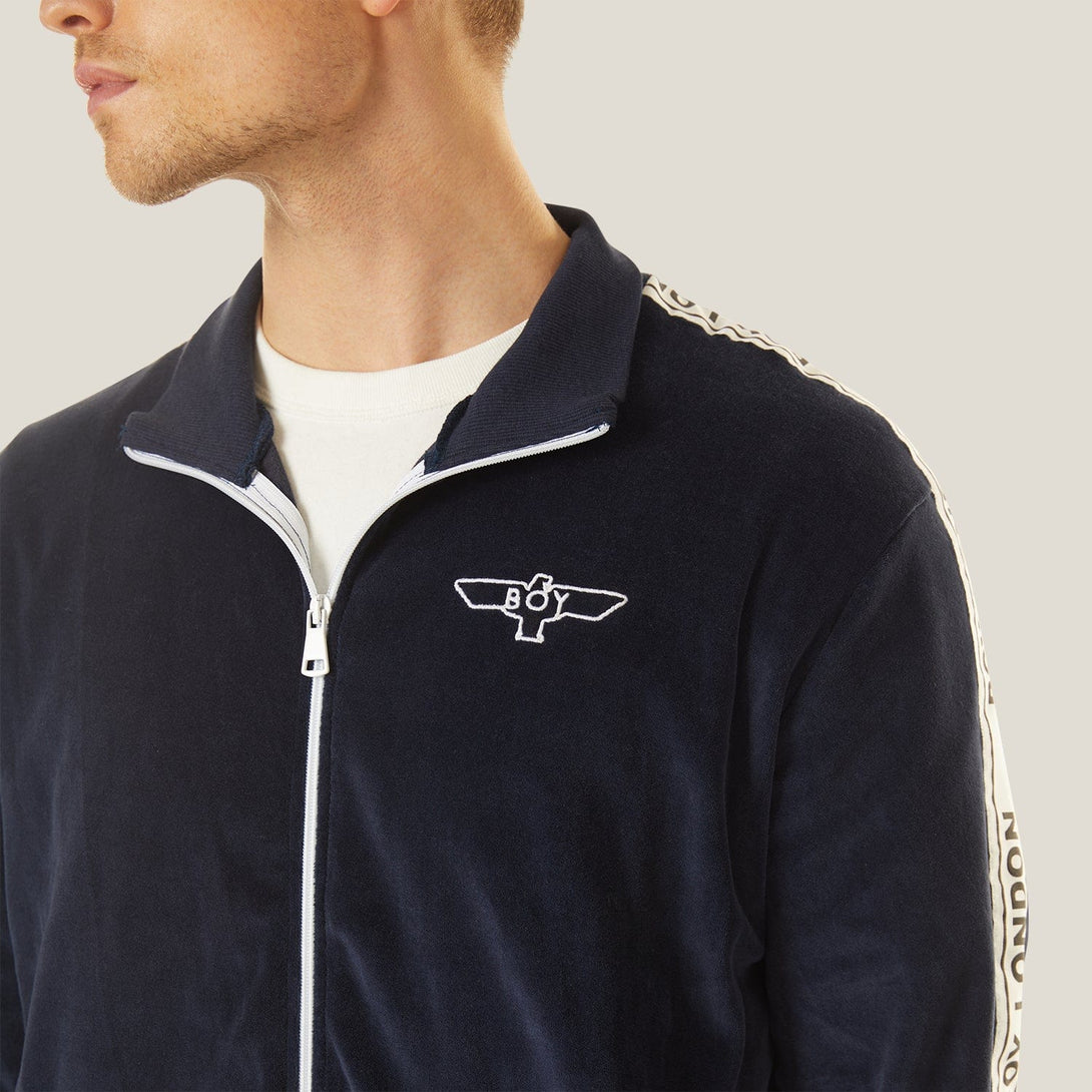 SWERVE TRACKSUIT TOP - NAVY (VELOUR)