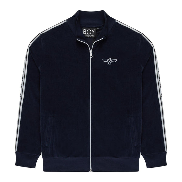 SWERVE TRACKSUIT TOP - NAVY (VELOUR)