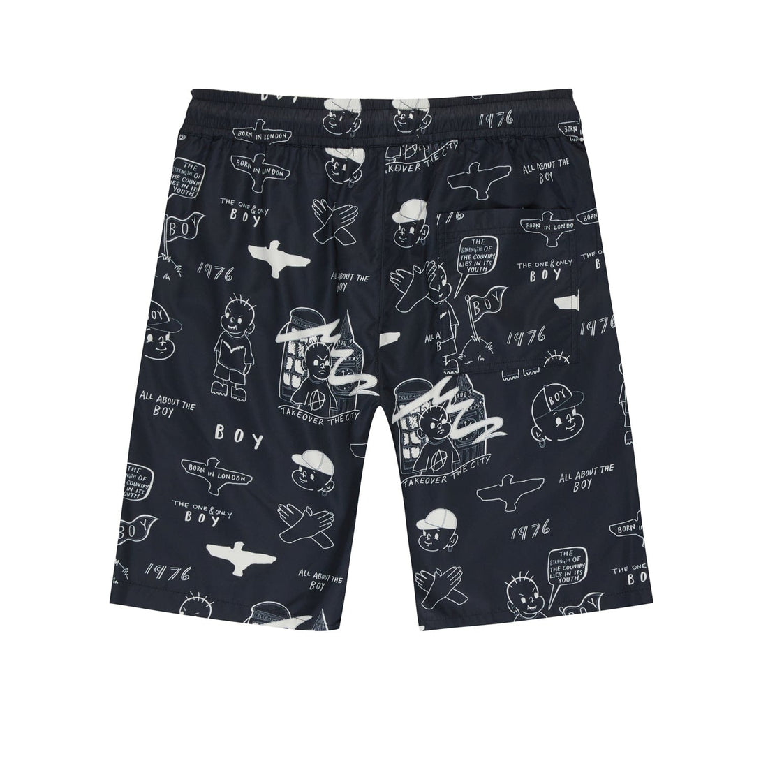 THE BOY NYLON SHORTS - BLACK