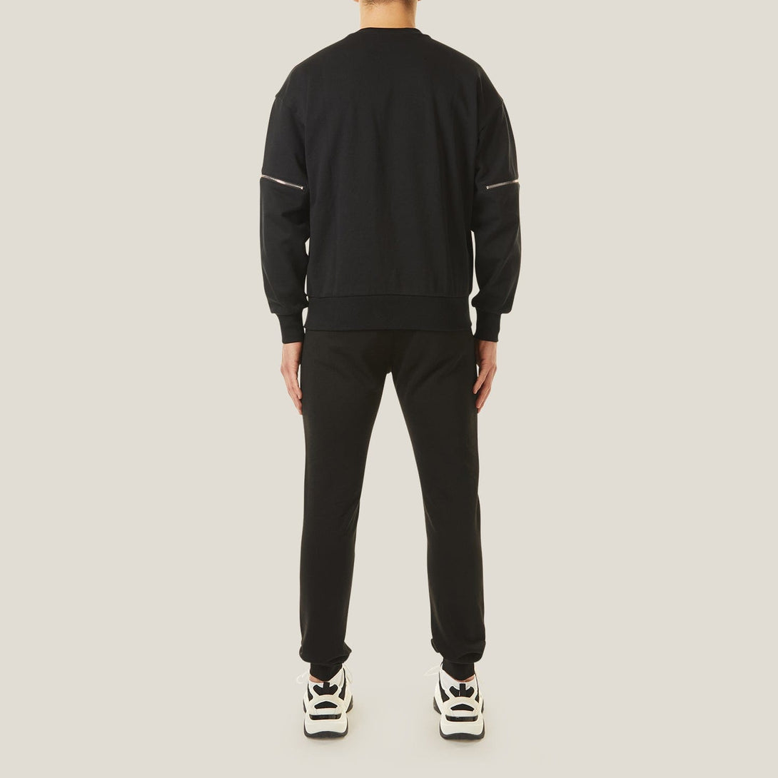 ZIPPED UP SWEATSHIRT - BLACK