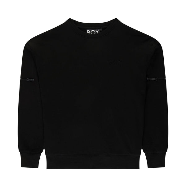 ZIPPED UP SWEATSHIRT - BLACK