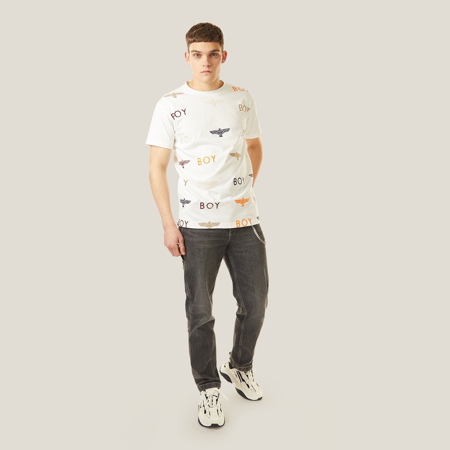 BOY MANIA EMBROIDERY T-SHIRT - WHITE