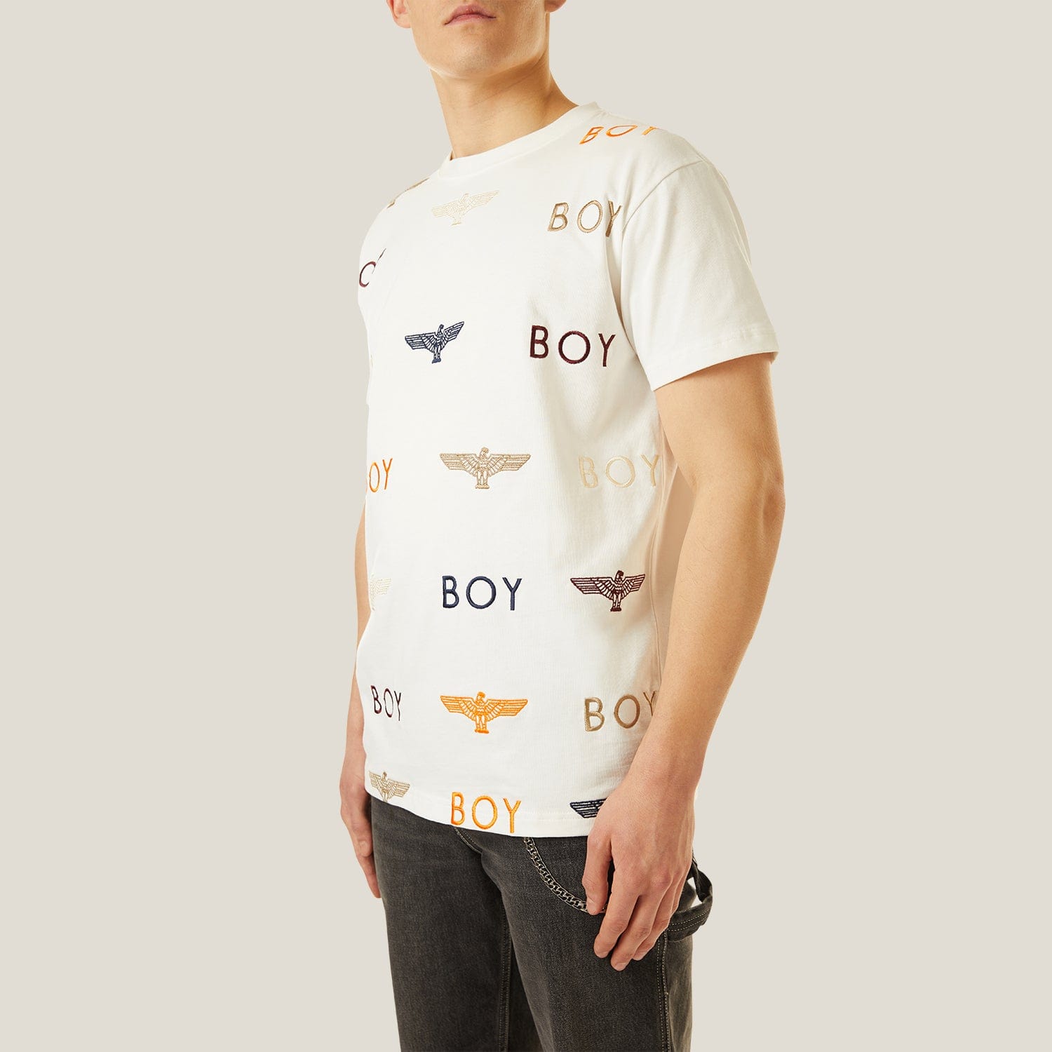 BOY MANIA EMBROIDERY T-SHIRT - WHITE